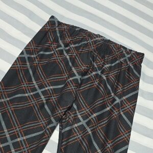 SWEETLEGS Plaid Leggings in Black, Gray, and Orange